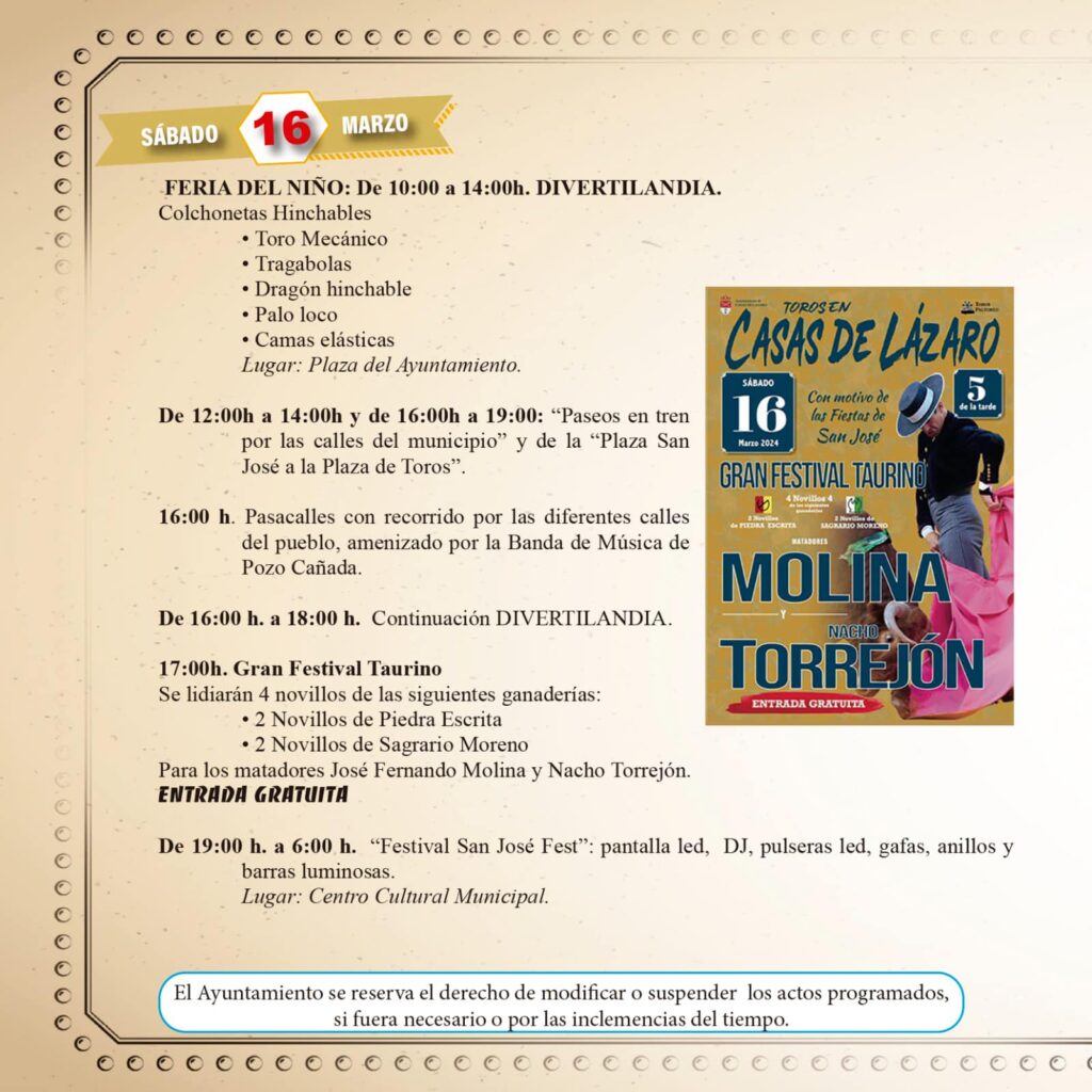 FIESTAS SAN JOSÉ 2024